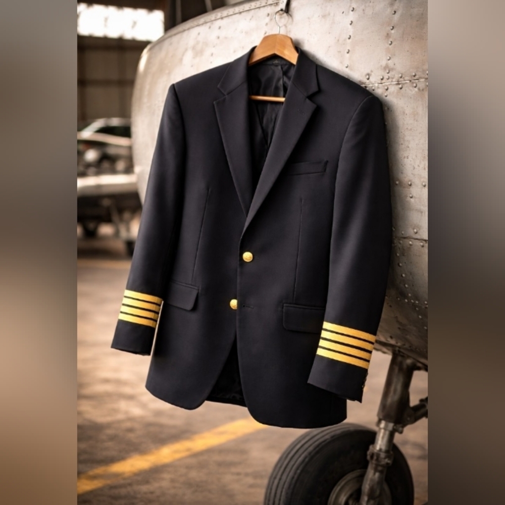 Vintage Airline Pilot Captain Uniform Jacket 4 Stripe Abbott Uniforms USA 44R